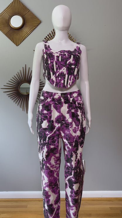 EITH - Purple Paint Corset & Pants Set