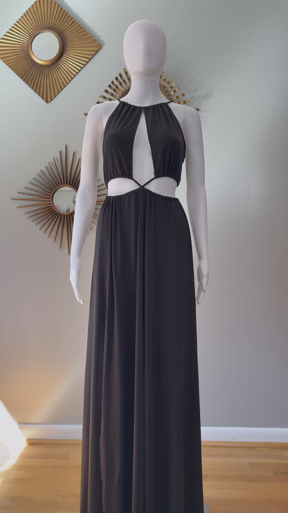 Lulu’s - Black Sultry Backless Maxi Dress